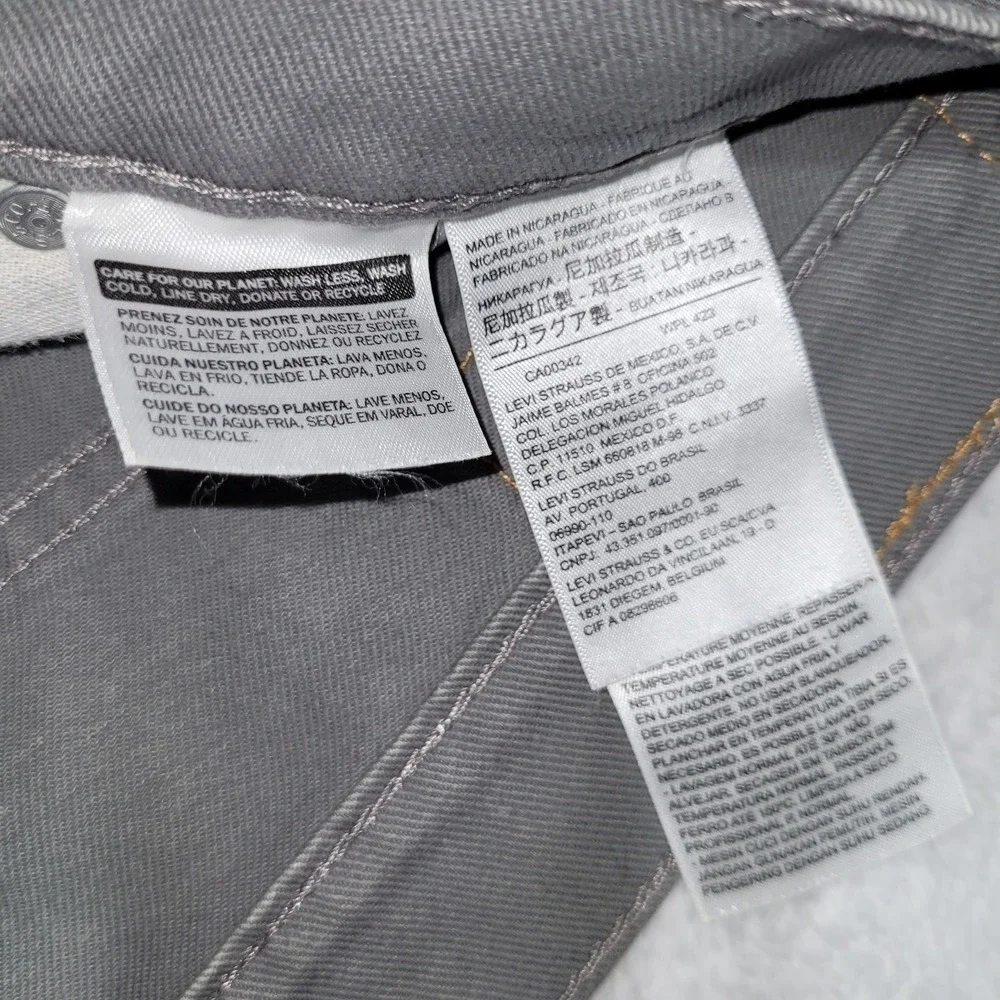 Levis 513 Jeans Men 33x32 Gray Slim Straight Leg Denim Pants
